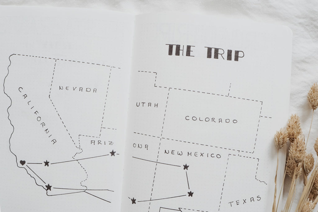 Travel Journal Road Trip Map Sketch