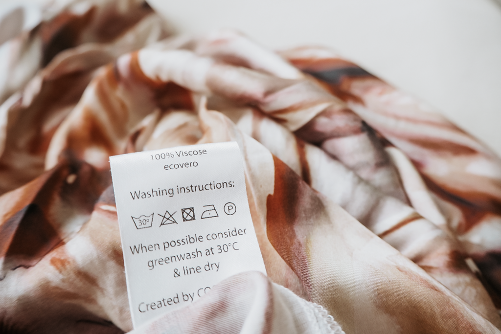 Washing Instructions in a ethical fashion dress